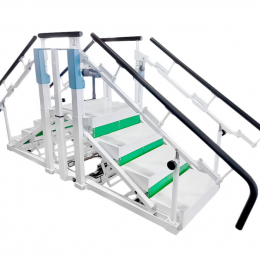 Тренажер в виде параллельных брусьев для тренировки ходьбы «Орторент Carmina»: модель «Брусья-лестница» с регулировкой поручней